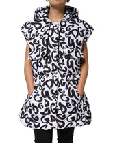 Dolce & Gabbana Weiße DG Mania Kapuzen-Pufferjacke ohne Ärmel