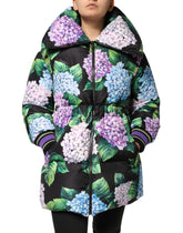 Dolce & Gabbana Gesteppte Jacke mit mehrfarbigem Blumendruck und Puffer