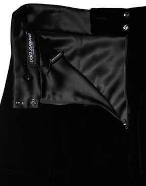Dolce & Gabbana Schwarzer Midirock mit hoher Taille und ausgestellter Passform