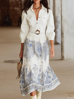 Boho-Chic Midi-Kleid: Eleganter Winter-Style mit handwerklicher Raffinesse