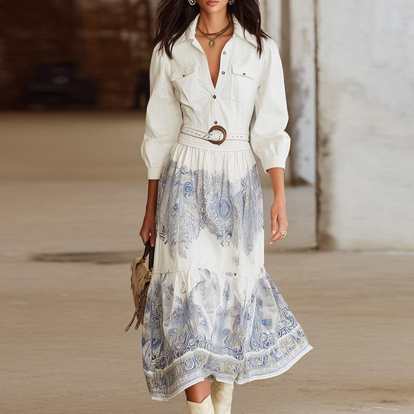 Boho-Chic Midi-Kleid: Eleganter Winter-Style mit handwerklicher Raffinesse