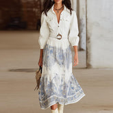 Boho-Chic Midi-Kleid: Eleganter Winter-Style mit handwerklicher Raffinesse