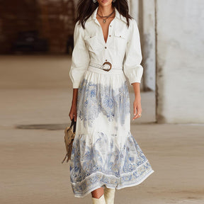 Boho-Chic Midi-Kleid: Eleganter Winter-Style mit handwerklicher Raffinesse