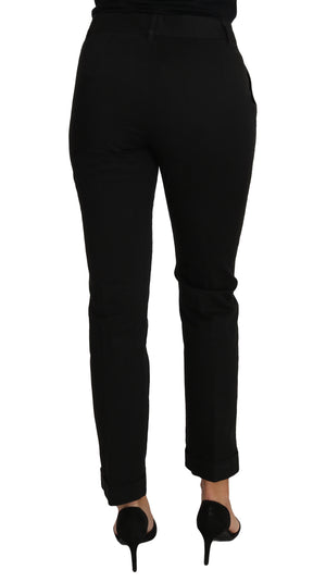 Dolce & Gabbana Schwarzes Kleid Gekürzte Gerade Gerade Hose