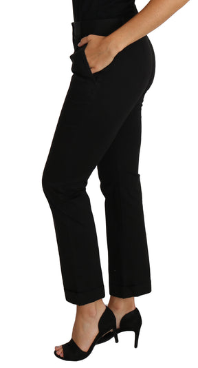 Dolce & Gabbana Schwarzes Kleid Gekürzte Gerade Gerade Hose