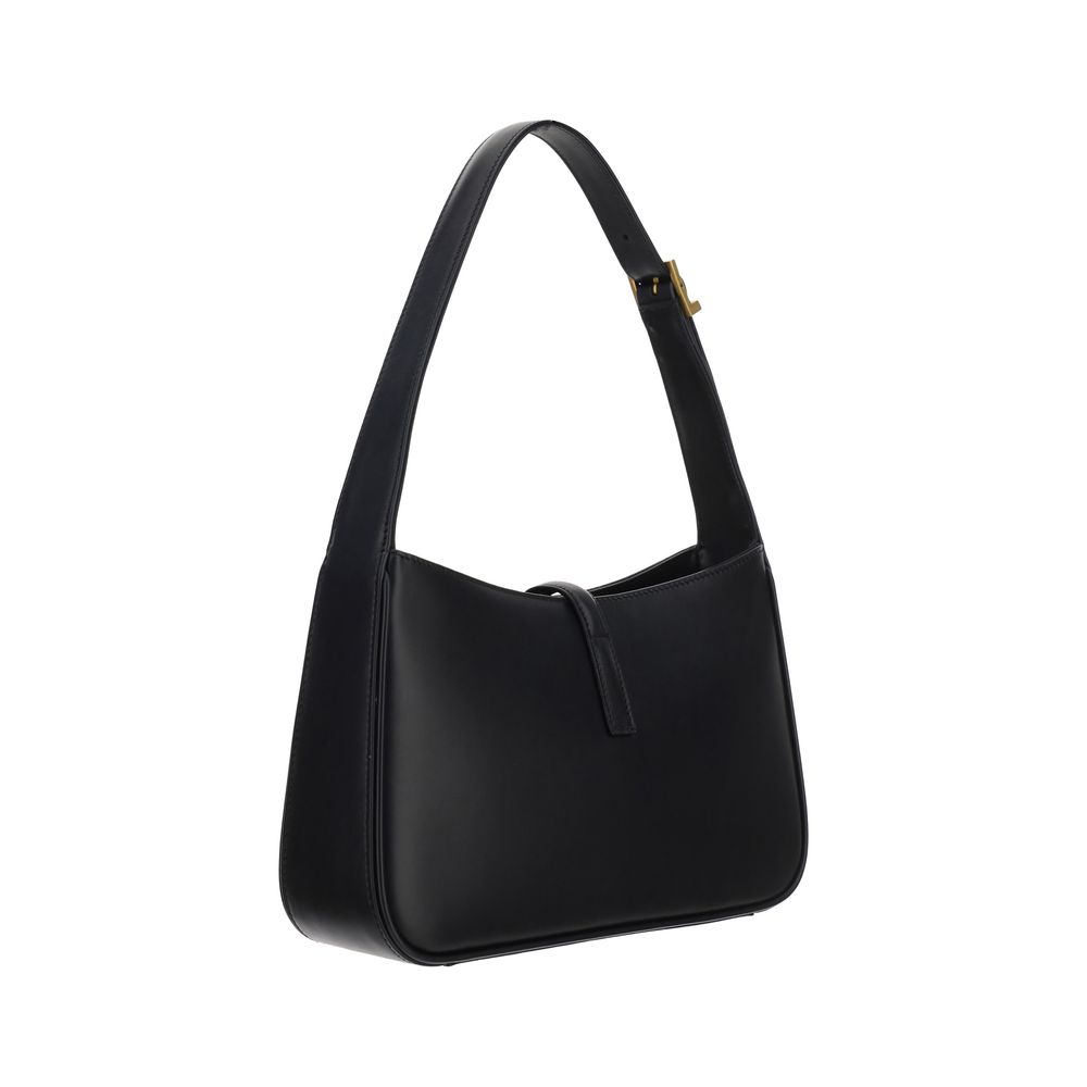 Saint Laurent Schwarze Kalbshaut Bos Taurus Schultertasche