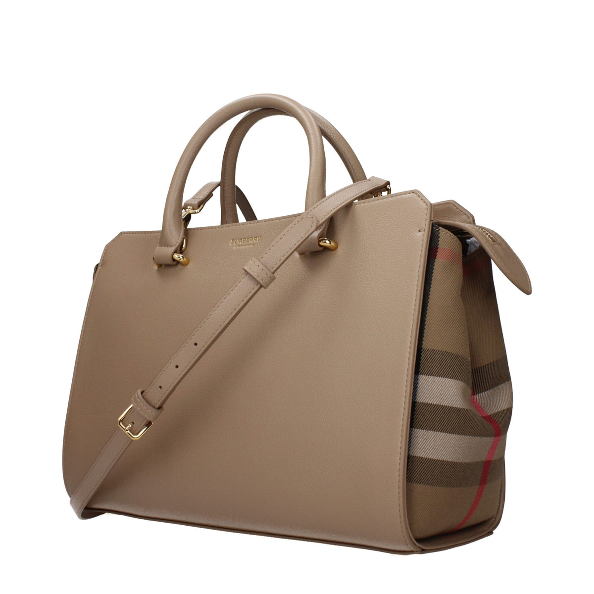 Burberry Beigefarbene Lederhandtasche