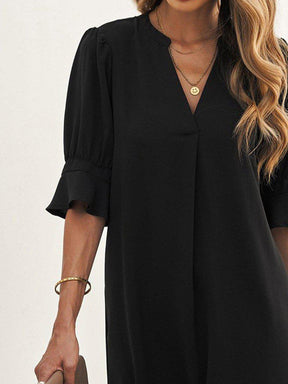 Herbstsbegleiter 'One for the Ages' Schwarzes Shift-Kleid - Vielseitig & Komfortabel