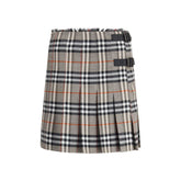 Burberry Karo Archiv Wolle Minirock