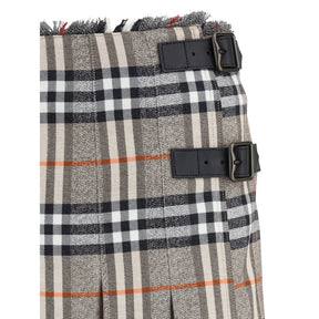 Burberry Karo Archiv Wolle Minirock