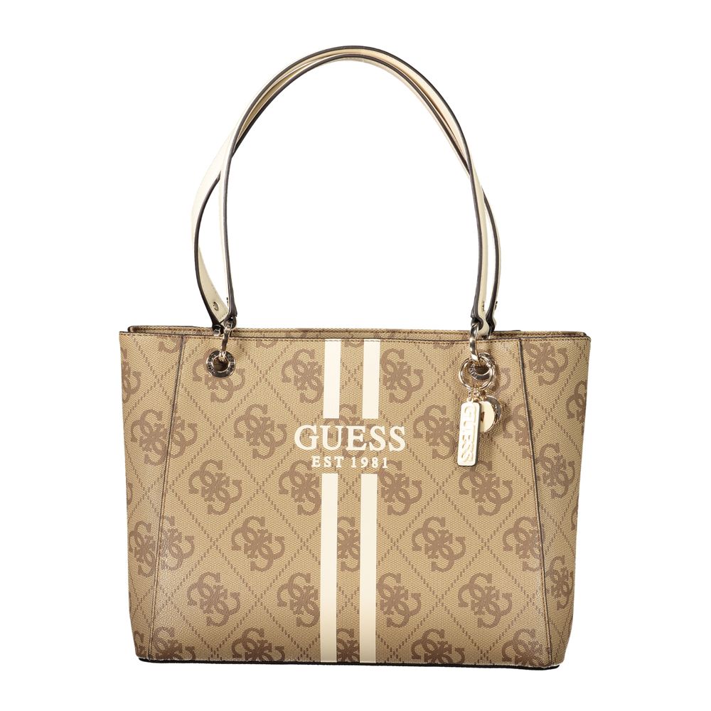 Guess Jeans Beige Polyethylen Frauen Handtasche