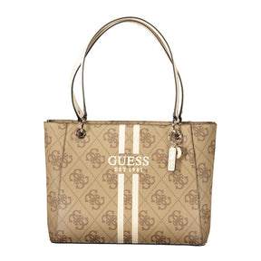 Guess Jeans Beige Polyethylen Frauen Handtasche