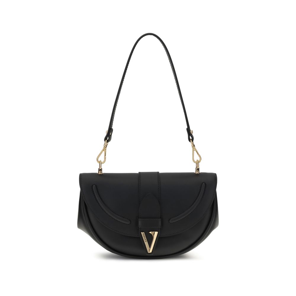 Versace Schwarze Schultertasche aus Kalbshaut Bos Taurus