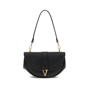 Versace Schwarze Schultertasche aus Kalbshaut Bos Taurus