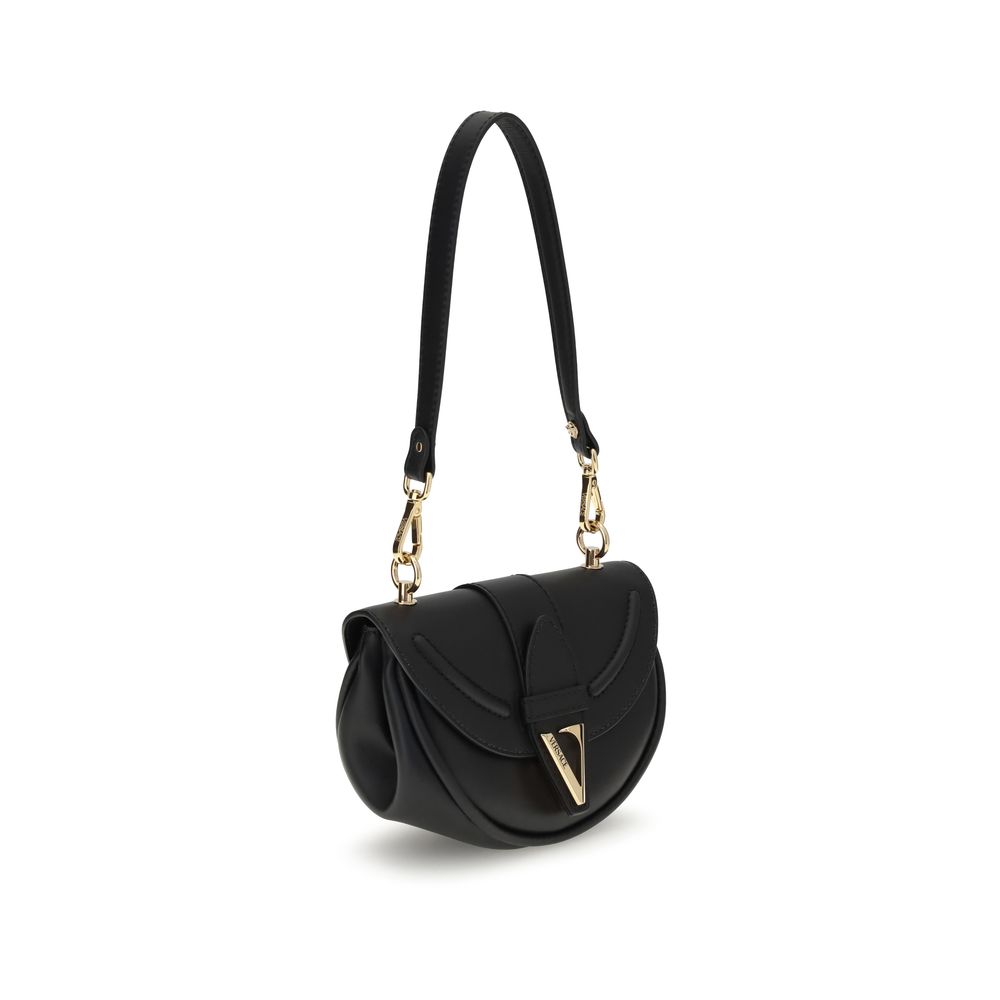Versace Schwarze Kalbshaut Bos Taurus Schultertasche