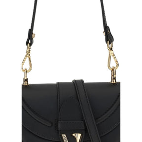 Versace Schwarze Kalbshaut Bos Taurus Schultertasche