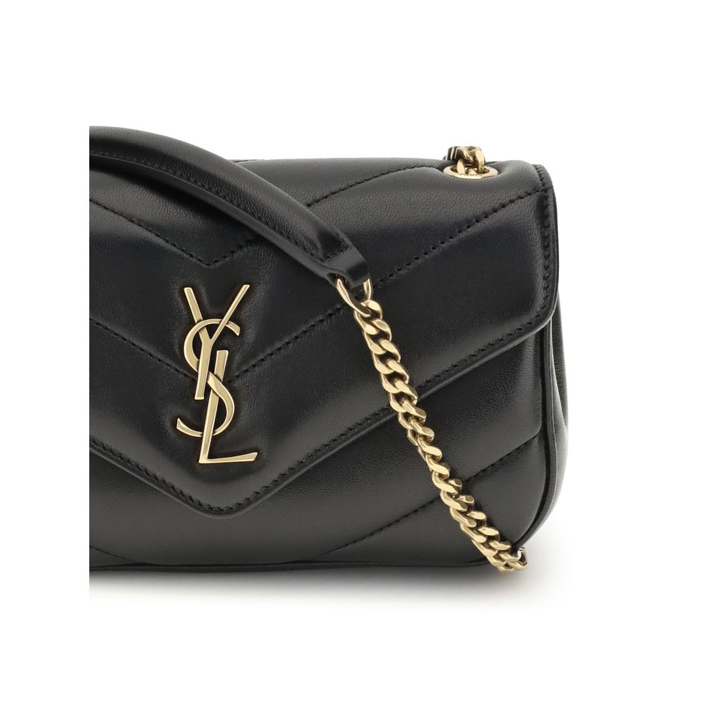 Saint Laurent Schwarze Lamm-Schultertasche Ovis Aries Aries