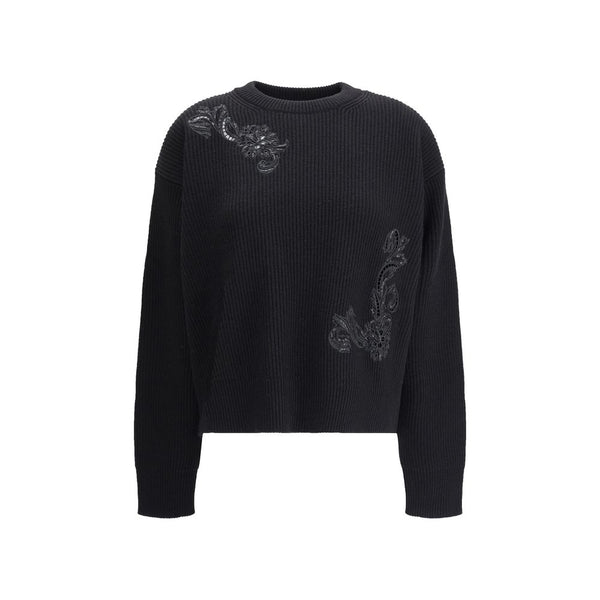 Versace Schwarzer Woll-Fleece-Sweatshirt