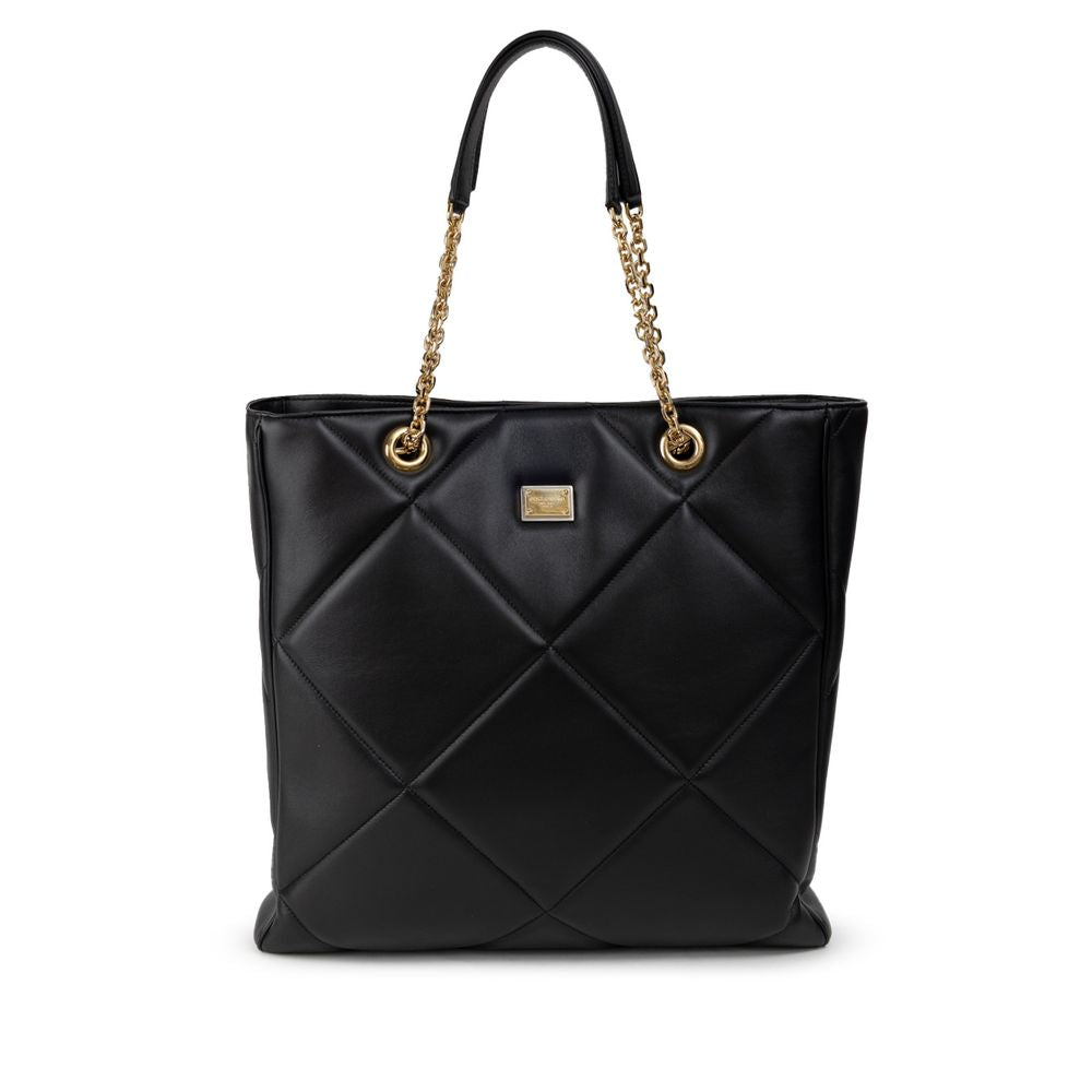 Dolce & Gabbana Schwarze Leder-Tote-Tasche