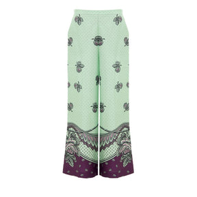 Gucci Grüne Seidenhose