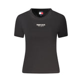 Tommy Hilfiger Schwarzes Baumwoll-T-Shirt für Frauen