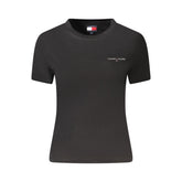 Tommy Hilfiger Schwarzes Baumwoll-T-Shirt für Frauen