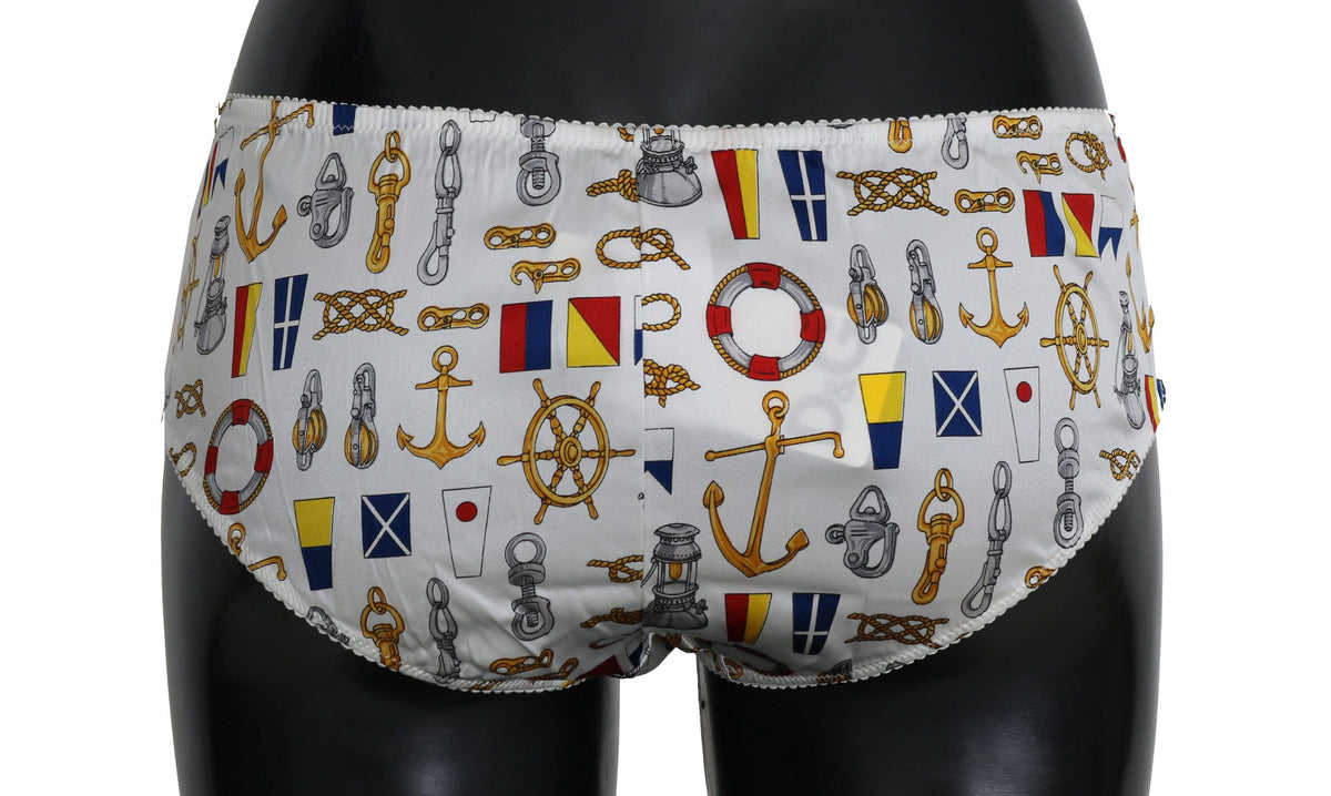 Dolce & Gabbana Unterwäsche Sailor Print Silk Bottoms