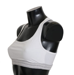 Dolce & Gabbana Weißer Baumwoll-Sport-Stretch-BH Unterwäsche