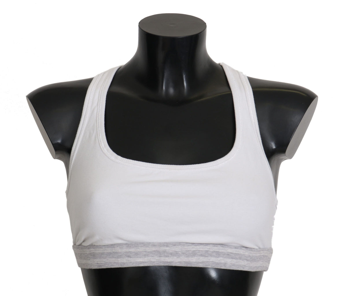 Dolce & Gabbana Weißer Baumwoll-Sport-Stretch-BH Unterwäsche