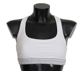 Dolce & Gabbana Weißer Baumwoll-Sport-Stretch-BH Unterwäsche