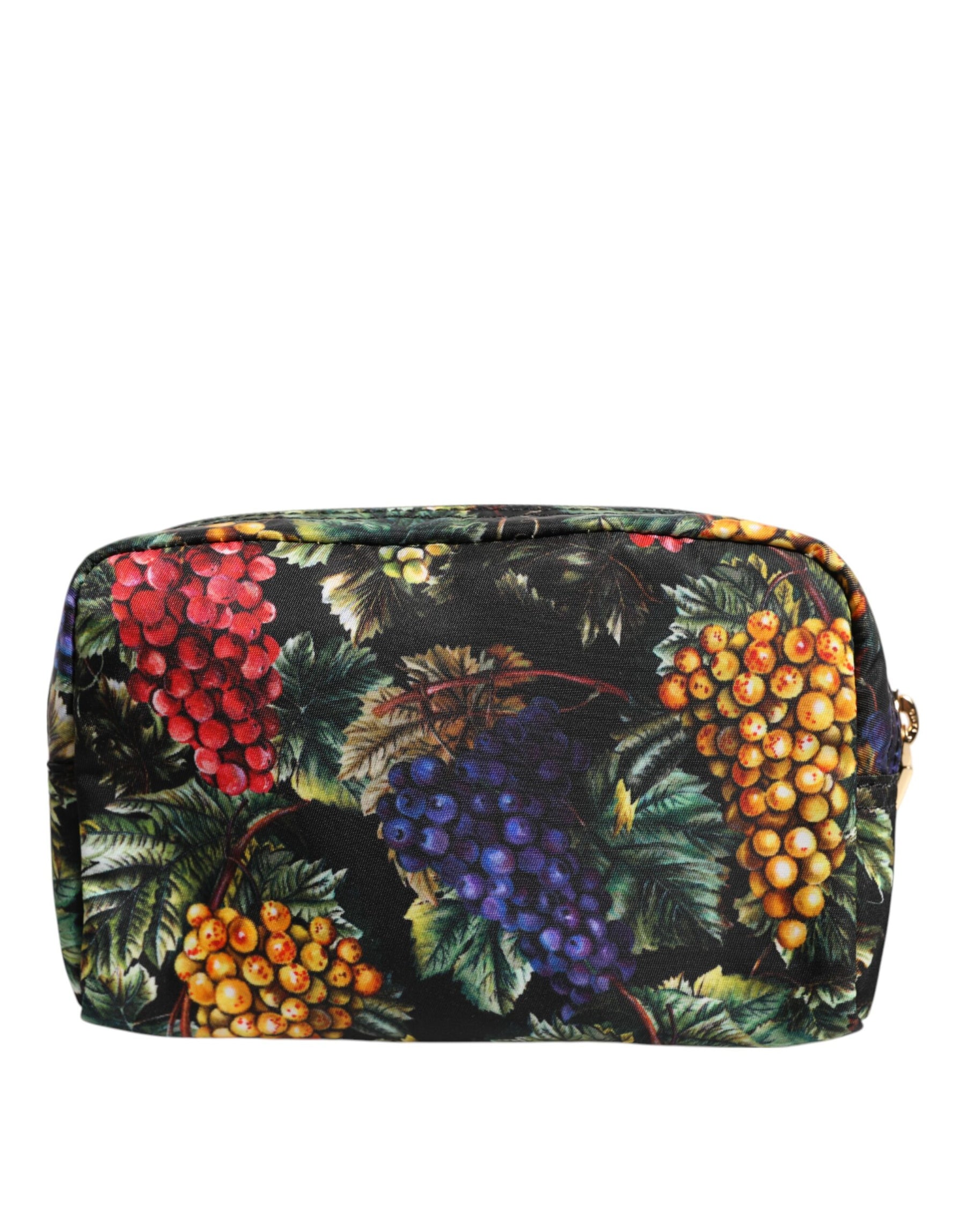 Dolce & Gabbana Multicolor Grape Print Clutch Logo Plaque Pouch Tasche
