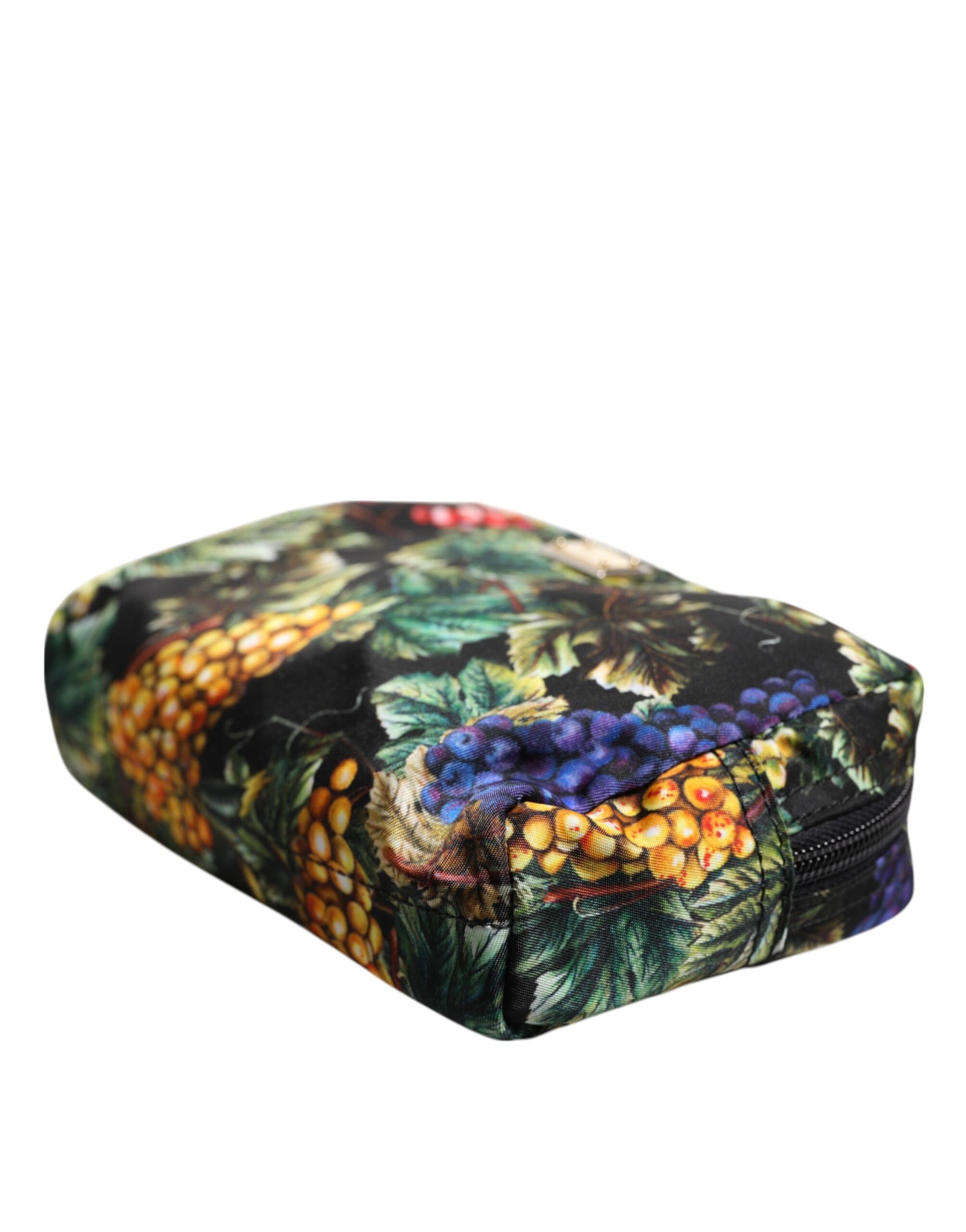 Dolce & Gabbana Multicolor Grape Print Clutch Logo Plaque Pouch Tasche