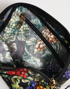 Dolce & Gabbana Multicolor Grape Print Clutch Logo Plaque Pouch Tasche