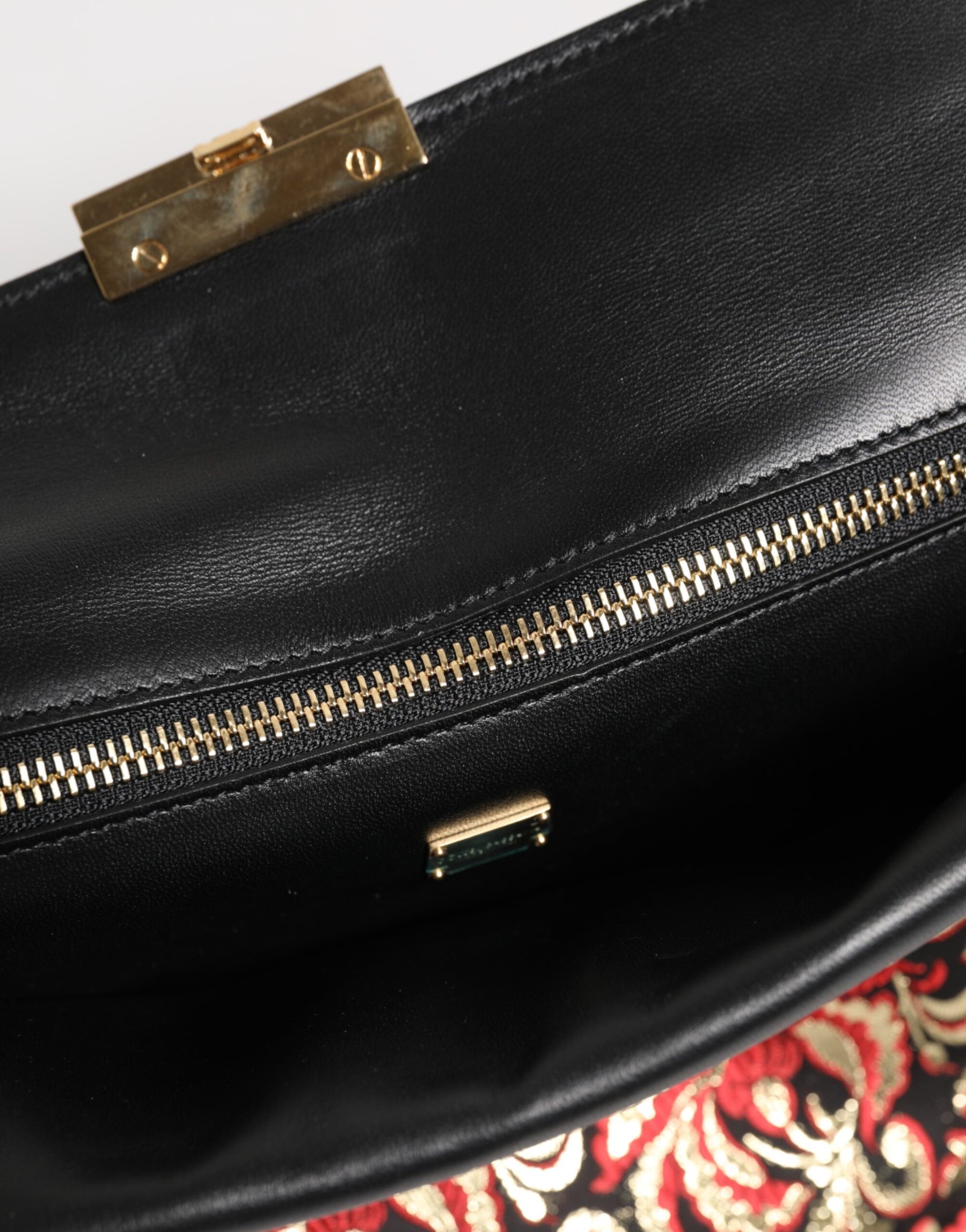 Dolce & Gabbana Multicolor Jacquard Floral Dokument Aktentasche Tasche