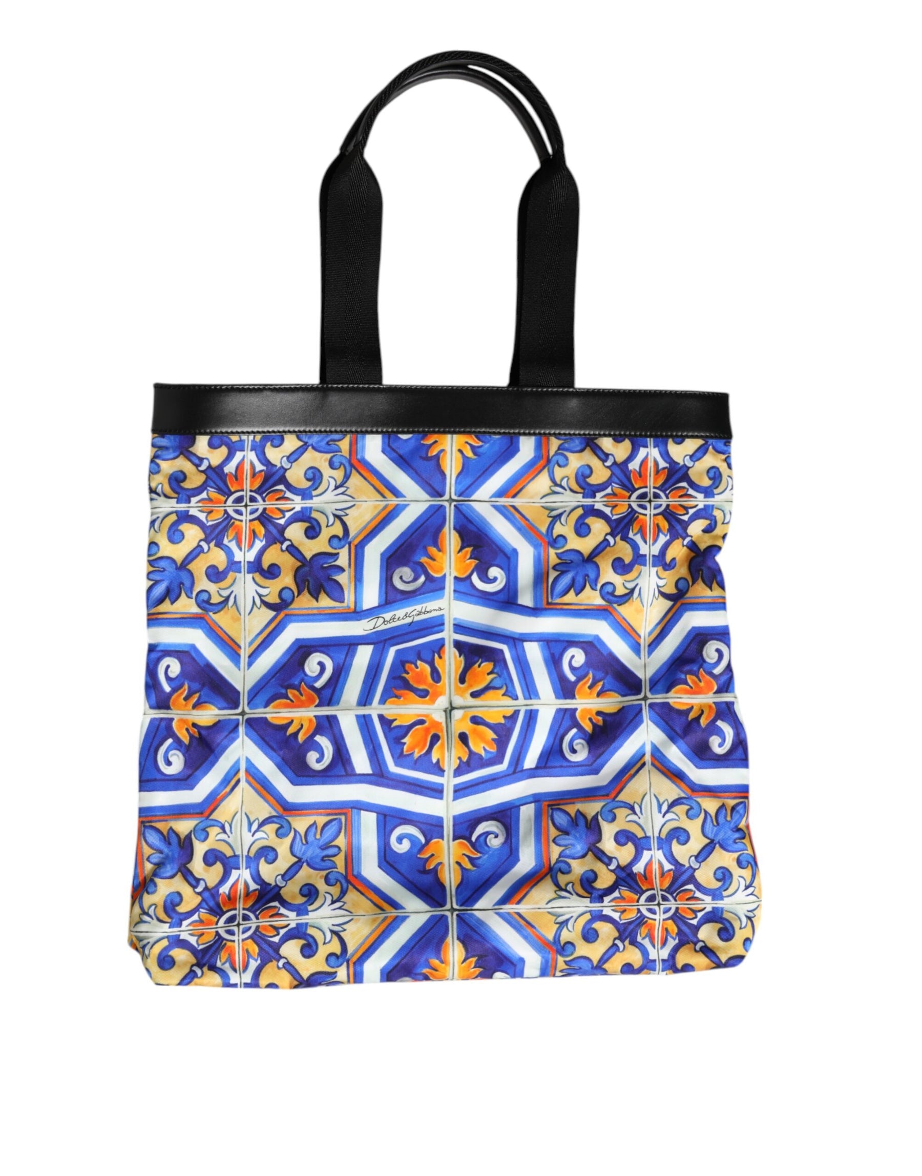 Dolce & Gabbana Multicolor Maiolica Print Tote Schulterriemen Tasche