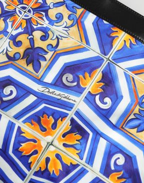 Dolce & Gabbana Multicolor Maiolica Print Tote Schulterriemen Tasche