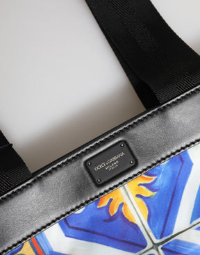 Dolce & Gabbana Multicolor Maiolica Print Tote Schulterriemen Tasche