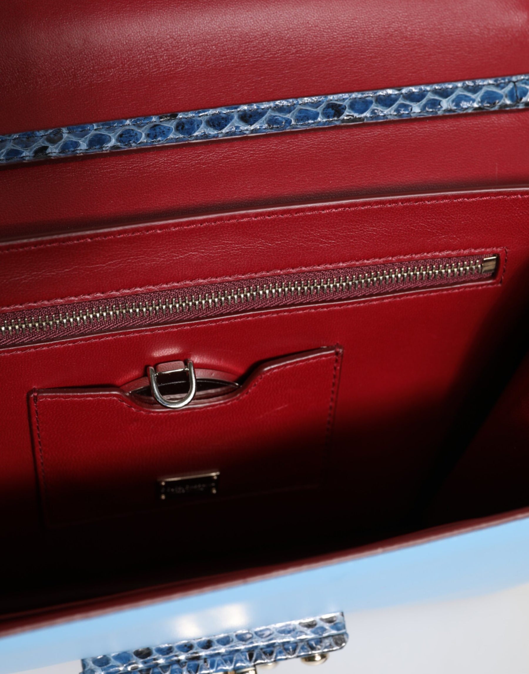 Dolce & Gabbana Blau Beige Exotisches Leder LUCIA Crossbody Tasche