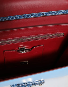 Dolce & Gabbana Blau Beige Exotisches Leder LUCIA Crossbody Tasche