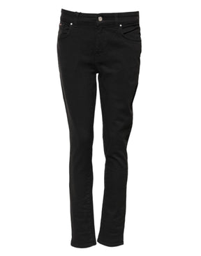 Dolce & Gabbana Schwarze Skinny Denim-Jeans aus Baumwolle mit mittlerer Taille
