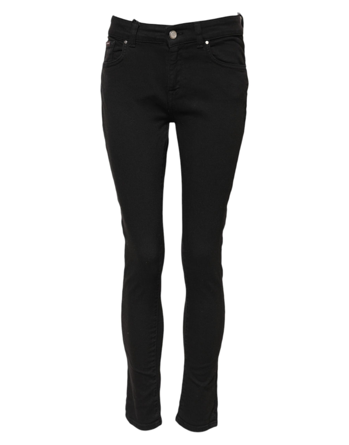 Dolce & Gabbana Schwarze Skinny Denim-Jeans aus Baumwolle mit mittlerer Taille