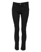 Dolce & Gabbana Schwarze Skinny Denim-Jeans aus Baumwolle mit mittlerer Taille