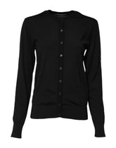 Dolce & Gabbana Schwarzer Strickpullover mit Rundhalsausschnitt aus Wolle