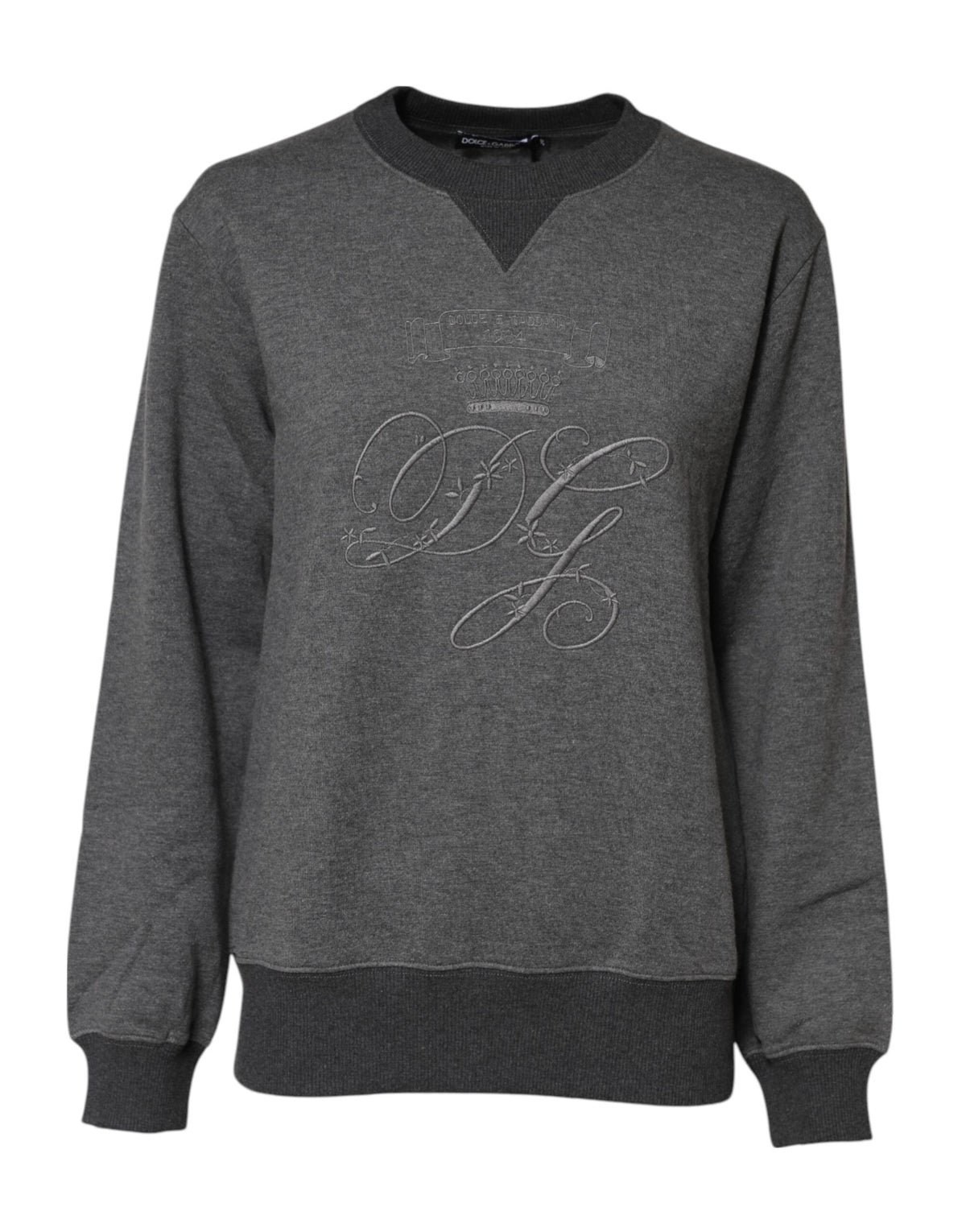 Dolce & Gabbana Grauer DG Logo-Pullover mit Stickerei