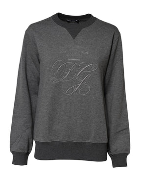Dolce & Gabbana Grauer DG Logo-Pullover mit Stickerei