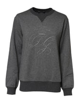 Dolce & Gabbana Grauer DG Logo-Pullover mit Stickerei