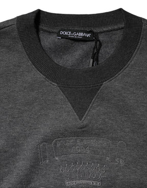 Dolce & Gabbana Grauer DG Logo-Pullover mit Stickerei