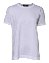 Dolce & Gabbana Weißes T-Shirt mit Rundhalsausschnitt aus Baumwolle Goodluck 2022
