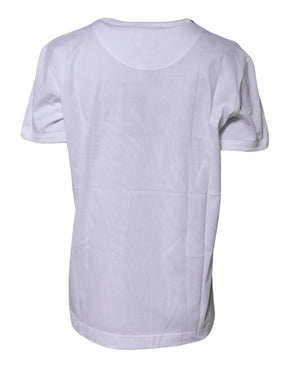Dolce & Gabbana Weißes T-Shirt mit Rundhalsausschnitt aus Baumwolle Goodluck 2022