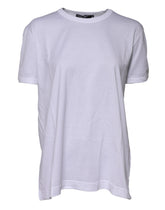 Dolce & Gabbana Weißes T-Shirt mit Rundhalsausschnitt aus Baumwolle Goodluck 2022